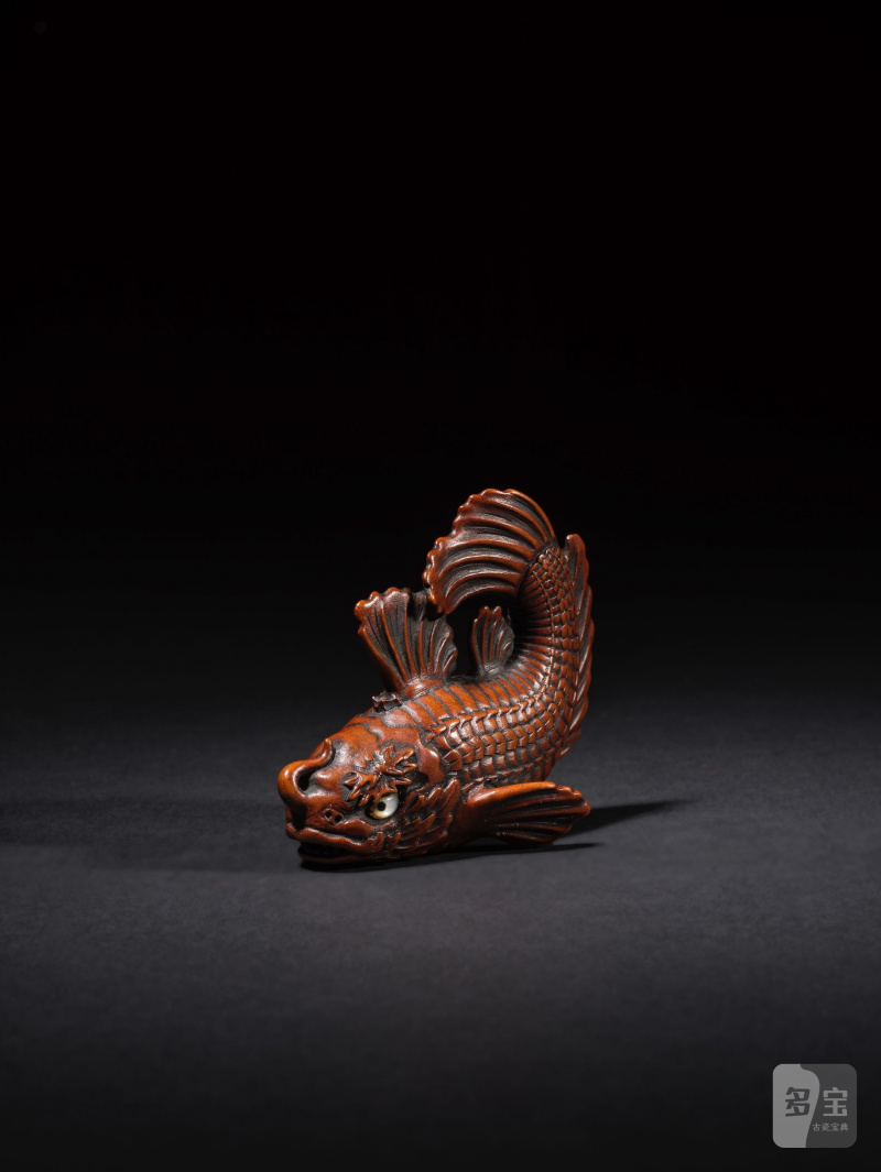 木彫根付 鯱 銘「竹山左刀」 19世紀 | NETSUKE EN BOIS REPRÉSENTANT UN SHACHIHOKO - 图5